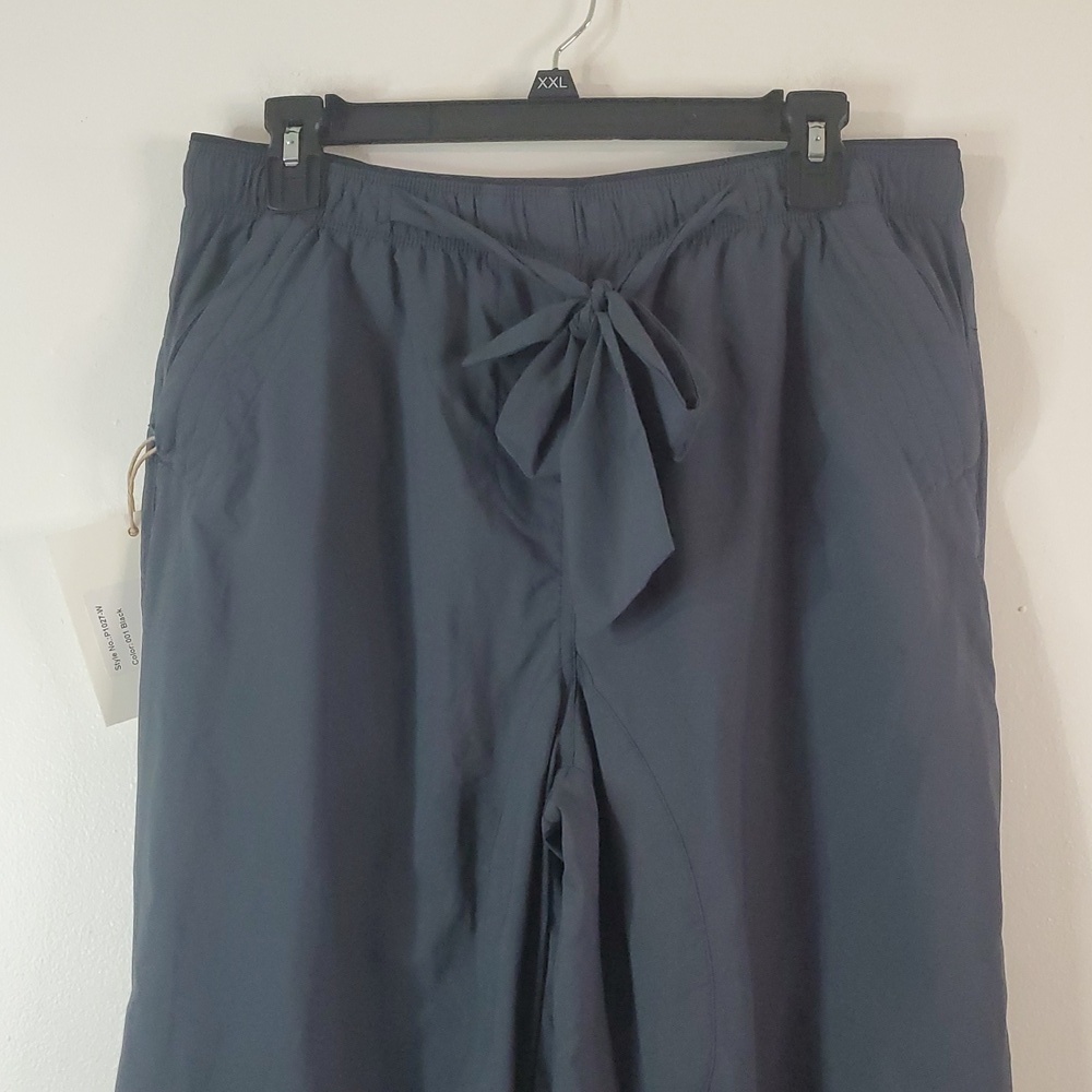 NWT Paskho Lightweight Performance Joggers Size Lg Tie Waist Womens Grey/Black - Picture 2 of 14